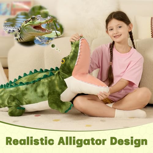 MorisMos Grand crocodile en peluche de 130 cm - Jouet géant 