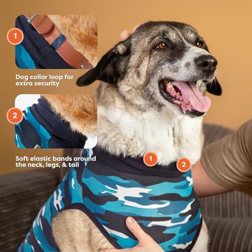 Suitical Recovery Suit Chien, XXL, Bleu Camouflage