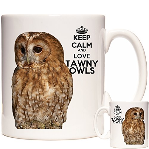 Mug avec hiboux hulotte et inscription « Keep Calm and Love 
