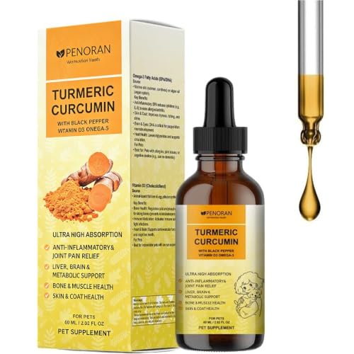 Gouttes de curcumine et de Curcuma pour Chiens âgés et Trava