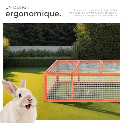 tectake® Clapier Lapin Exterieur Cage Cochon dInde Cage Lapi