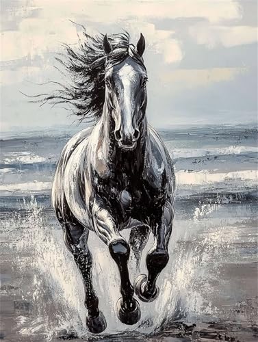 abstrait cheval Peinture Numéro Adulte, avec Pinceaux et Cou