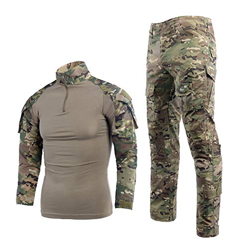 LANBAOSI Treillis Militaire Homme Chemise de Manches Longues