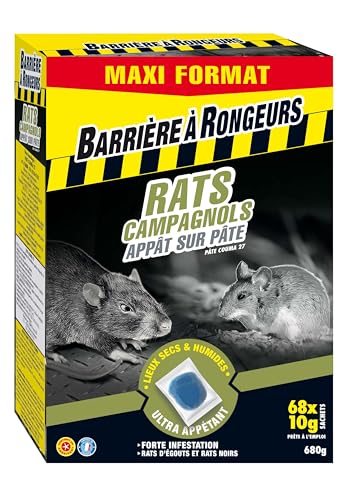 BARRIERE A RONGEURS Rats et Campagnols, Appât sur Pâte Maxi 