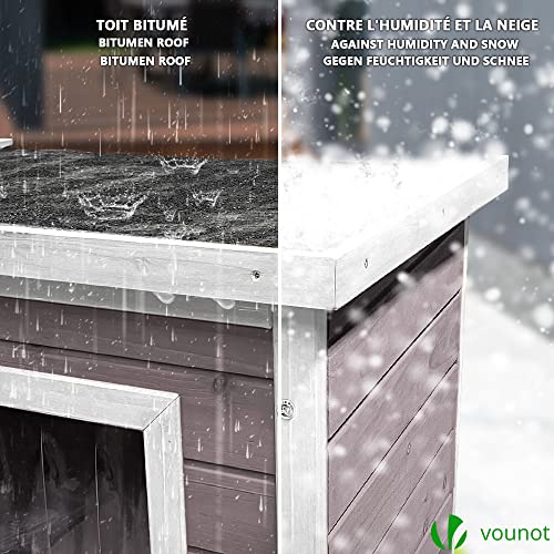 VOUNOT® Maison de Chat en Bois avec Toit Bitumé et Fenêtre P