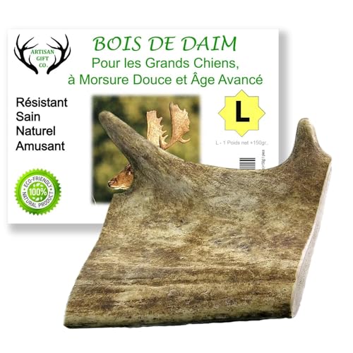 ARTISAN GIFT CO Bois de Daim pour Chiots et Chiens a Mâcher 