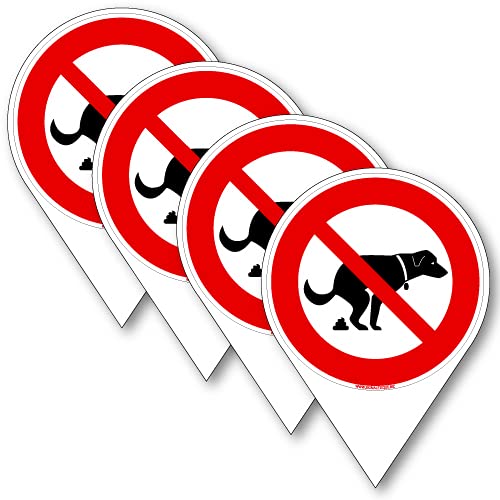 Lot de 4 Panneau à Pointe - Interdit de Laisser Vos Chiens F