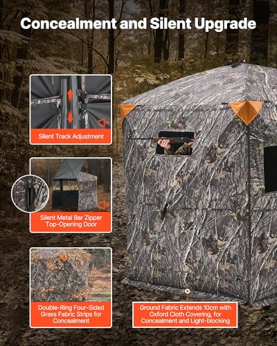 VEVOR Affût de Chasse pour 6-7 Personnes, Tente de Camouflag