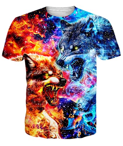 Fanient T-Shirt pour Femmes Hommes T-Shirts 3D Unisexe Impri