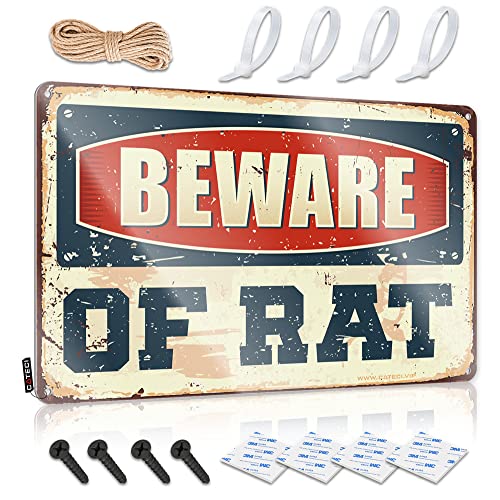 Panneau humoristique avec inscription « Beware of Rat » - Dé