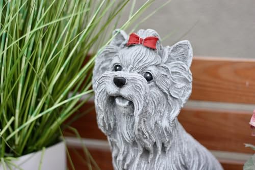 stoneandstyle Statuette Yorkshire Terrier en pierre coulée -