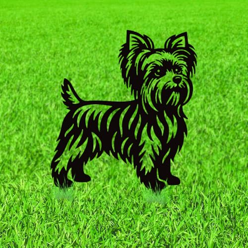 WADORN Piquet de Jardin Décoratif Terrier Yorkshire Silhouet