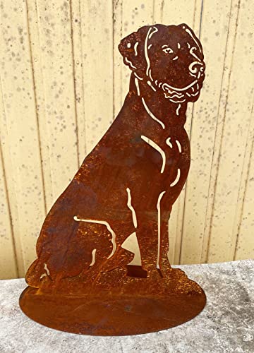 Steinfigurenwelt Figurine de jardin chien labrador assis sur