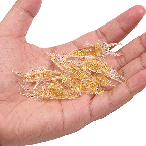 OROOTL Lot de 20 leurres de pêche en forme de crevettes en s