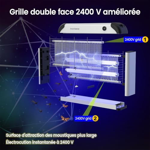 Lampe Anti Moustique, 2PCS Tue Anti Mouche Eléctrique 2400V