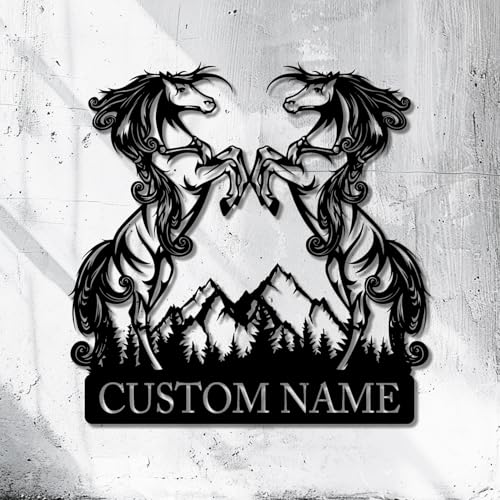 Décoration murale personnalisée en métal pour chevaux, signe