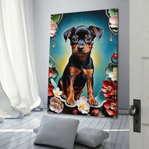 OKNGB Impression sur toile représentant le chien de Doberman