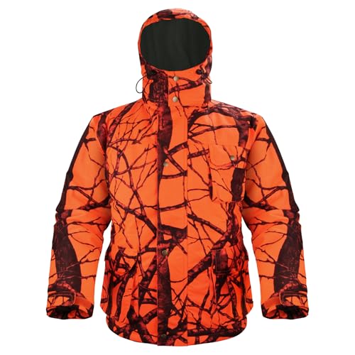 Avizon Veste de chasse isolée pour homme avec capuche, orang