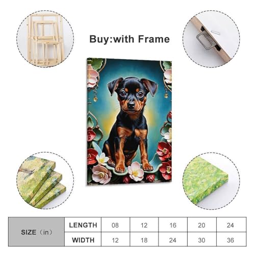 OKNGB Impression sur toile représentant le chien de Doberman