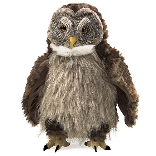 Folkmanis Eule mit «Huhu - Effekt« / Hooting Owl 3135 Marionnette à Main Chouette en Peluche Douce