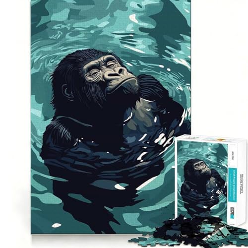 Puzzle de 1000 pièces représentant Un Gorille se Relaxant da