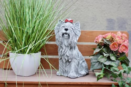 stoneandstyle Statuette Yorkshire Terrier en pierre coulée -