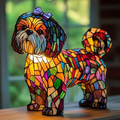 Shih Tzu Lampe de table en résine teintée, série dart pour d