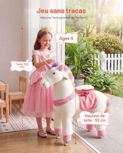 VEVOR Licorne à roulettes pour Enfants dès 6 Ans, Licorne à