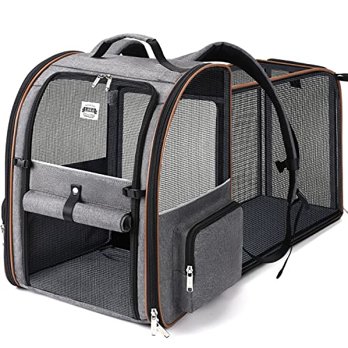 Lekespring Sac à Dos pour Chat Extensible, 4 Entrées, Jusqu'