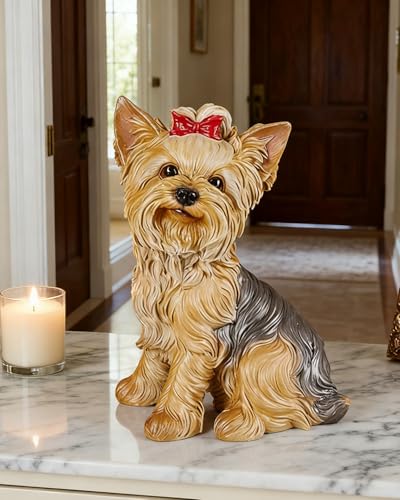 WANLIAN Yorkshire Terrier Statues,Statue de Chien Multicolor