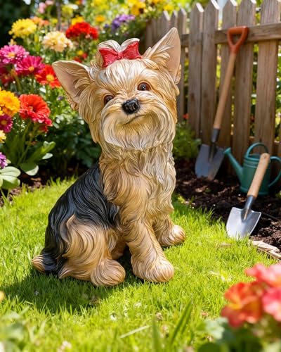 WANLIAN Yorkshire Terrier Statues,Statue de Chien Multicolor