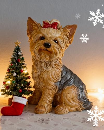 WANLIAN Yorkshire Terrier Statues,Statue de Chien Multicolor