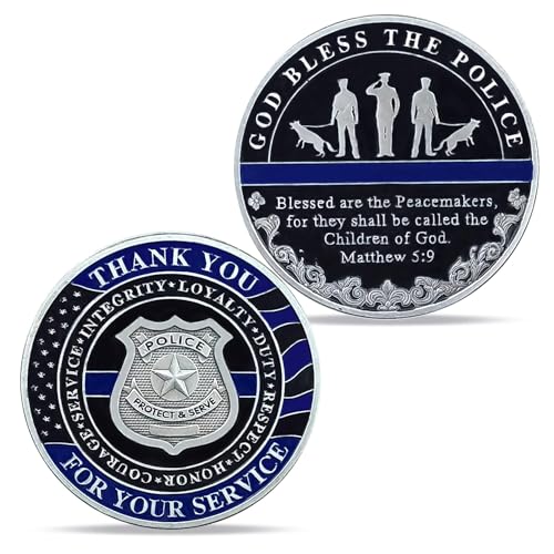 K9 Pièce de monnaie Motif chien policier Bleu