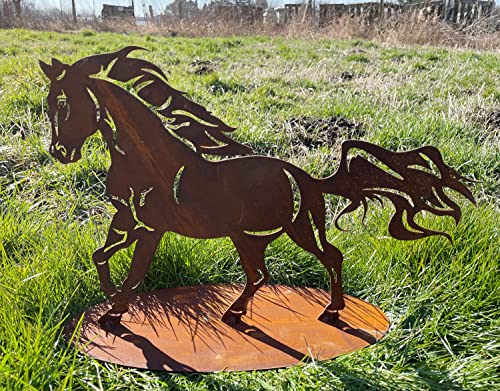 Cheval galopant sur plaque - 43 x 30 cm