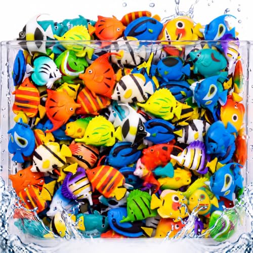Weewooday Lot de 80 poissons artificiels mobiles en plastiqu