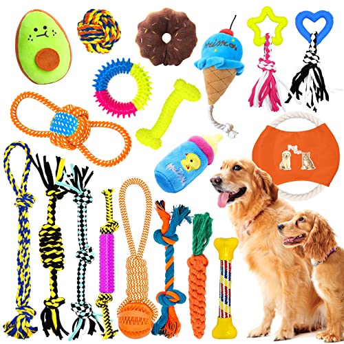 JOYBOY Jouets pour Chien - 19 Pièces en Peluche et Corde en 