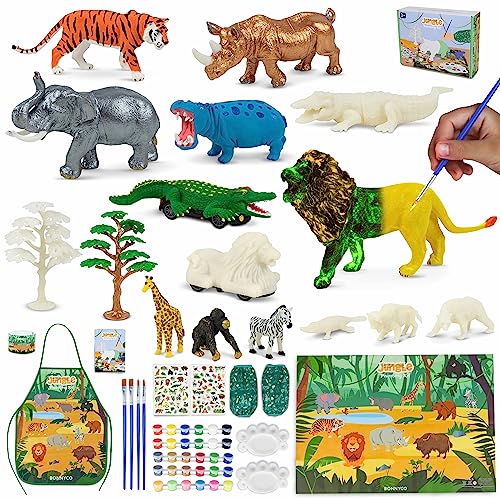 BONNYCO Animaux Jouet Enfant Kit Peinture 16 Figurines. Acti